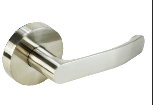 Palanca de puerta de aleación de zinc moderna de níquel satinado Mangos de puerta tubulares internos con llaves de puerta cerradura
