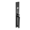 Tirador de puerta exterior moderno de aleación de zinc negro con cerradura y llave