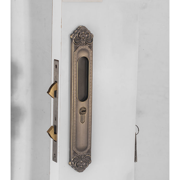 Cerradura de puerta corrediza de aleación de zinc sólido de baño de tipo clásico