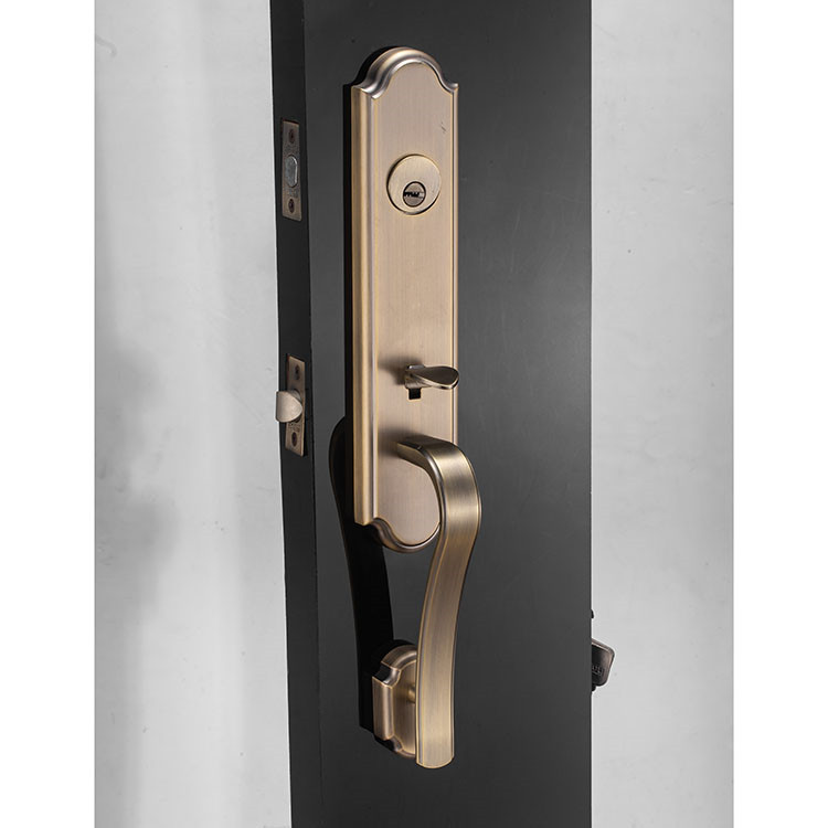 Juego de manija de puerta de cerradura de embutir interior de seguridad de privacidad de entrada de latón para puerta de madera