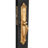 Cerradura de puerta delantera de aleación de zinc ALS, cerradura de caja de entrada con llave, manijas de madera, manijas de bronce amarillo, cerraduras
