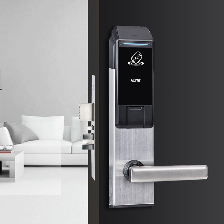Caja de acero inoxidable Tarjeta electrónica Tecla RFID Control de acceso al hotel Cerradura de puerta